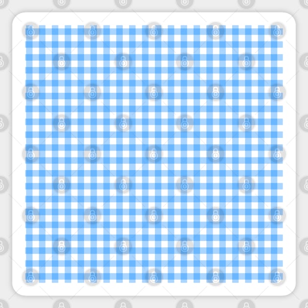 Blue and White Plaid Pattern Sticker by mareescatharsis